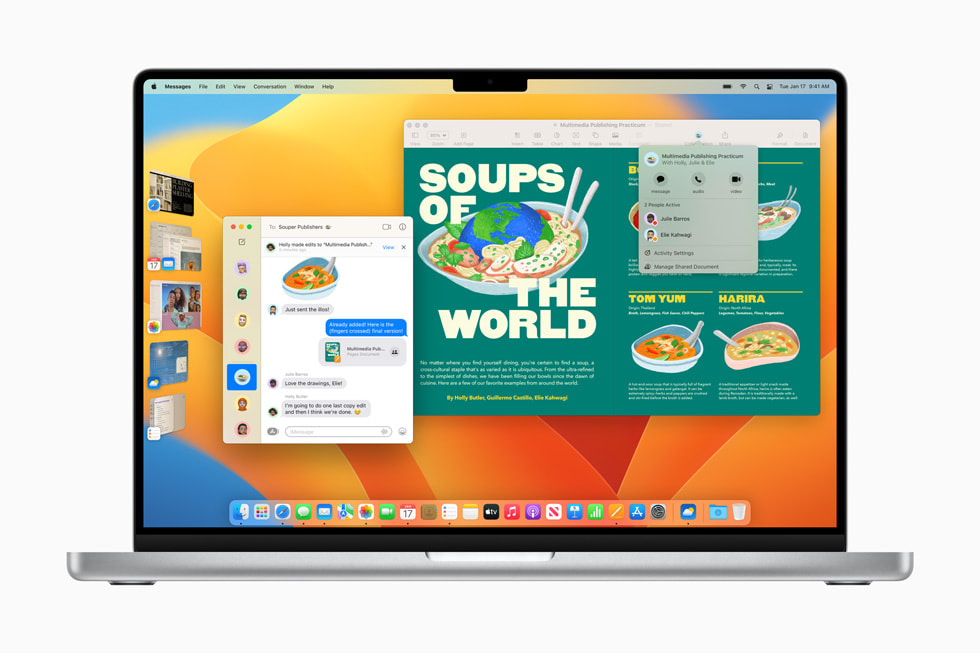 macOS Ventura yüklü MacBook Pro’da Sahne Y?neticisi.