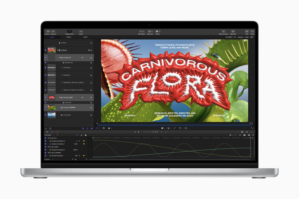 M2 Pro ?ipli MacBook Pro’da Motion uygulamas?.