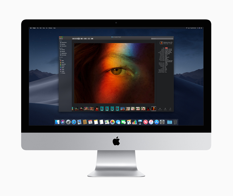 Koyu Mod’da iMac masaüstü.