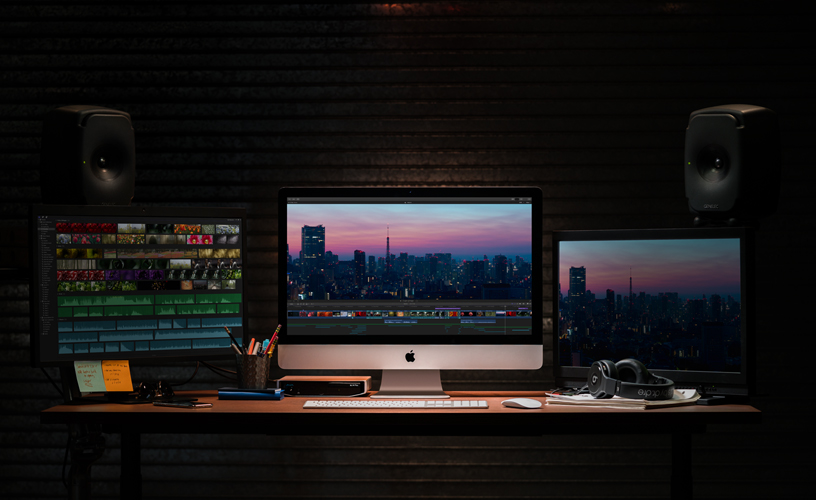 iMac bulunan profesyonel bir stüdyo.