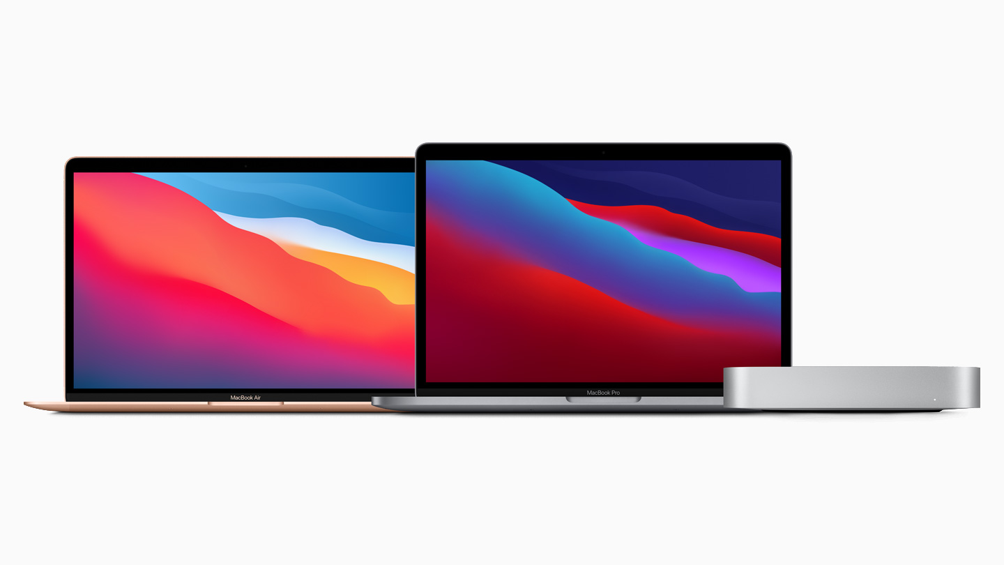 Gücünü M1’den alan MacBook Air, 13-inch MacBook Pro ve Mac mini.
