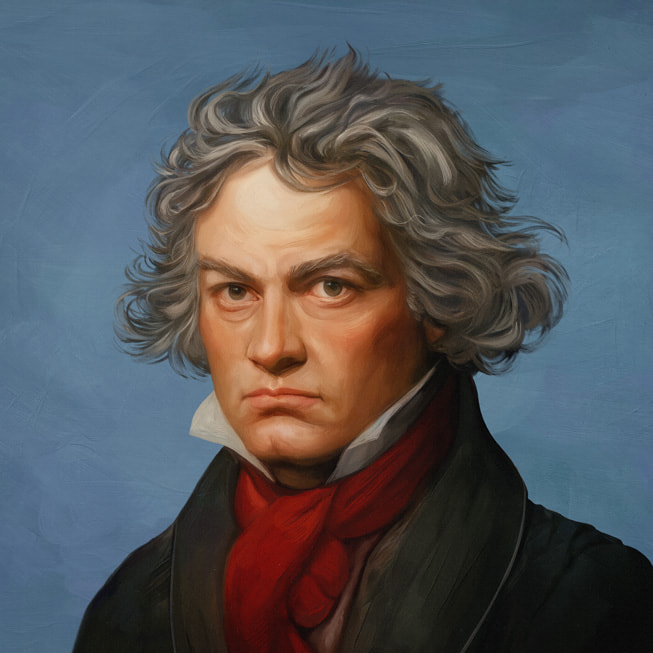 Apple?Music?Classical i?in ?zel olarak yapt?r?lm?? Beethoven portresi.