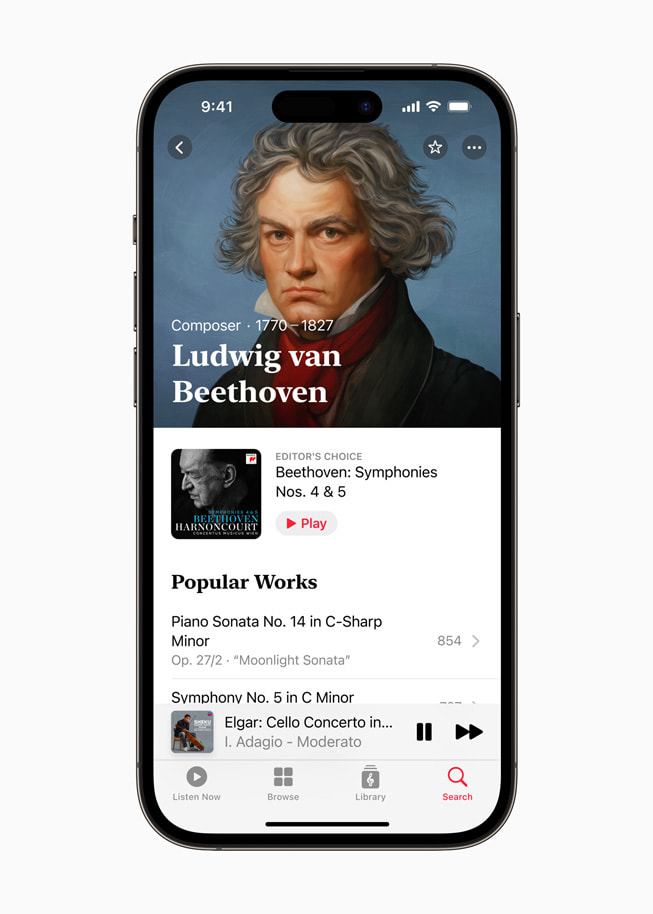 Apple?Music?Classical’da Ludwig van Beethoven i?in arama sonu?lar? g?steriliyor.