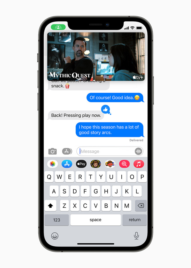 ???? SharePlay ?? Apple?TV ?? ???????? ????? ???????? ??? ????? ???????? ?????? ??? iPhone?12?Pro.