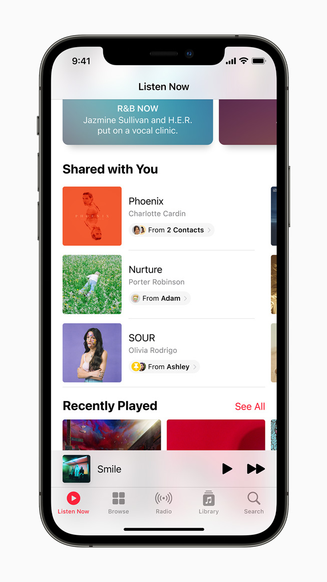 ???? "?????? ???" ?? Apple Music ?????? ??? iPhone?12?Pro.