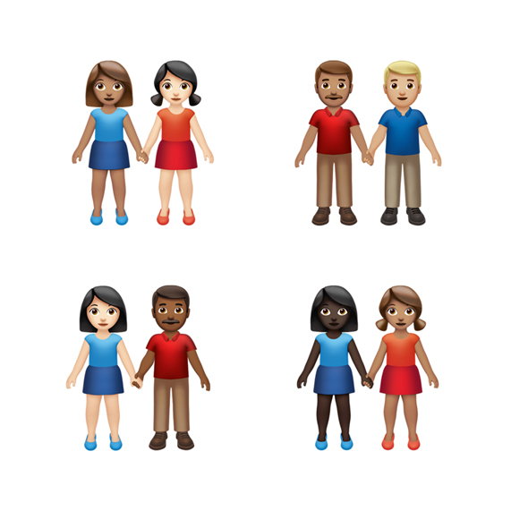 D?rt adet el ele emojisi.