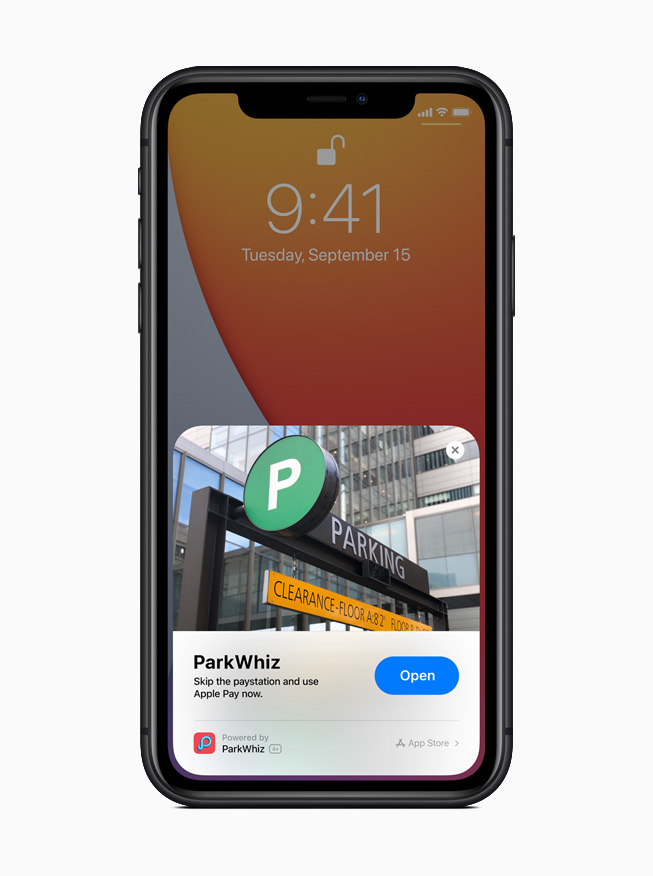 iPhone 11 Pro’da Park Whiz uygulamas?nda bir App Clip.