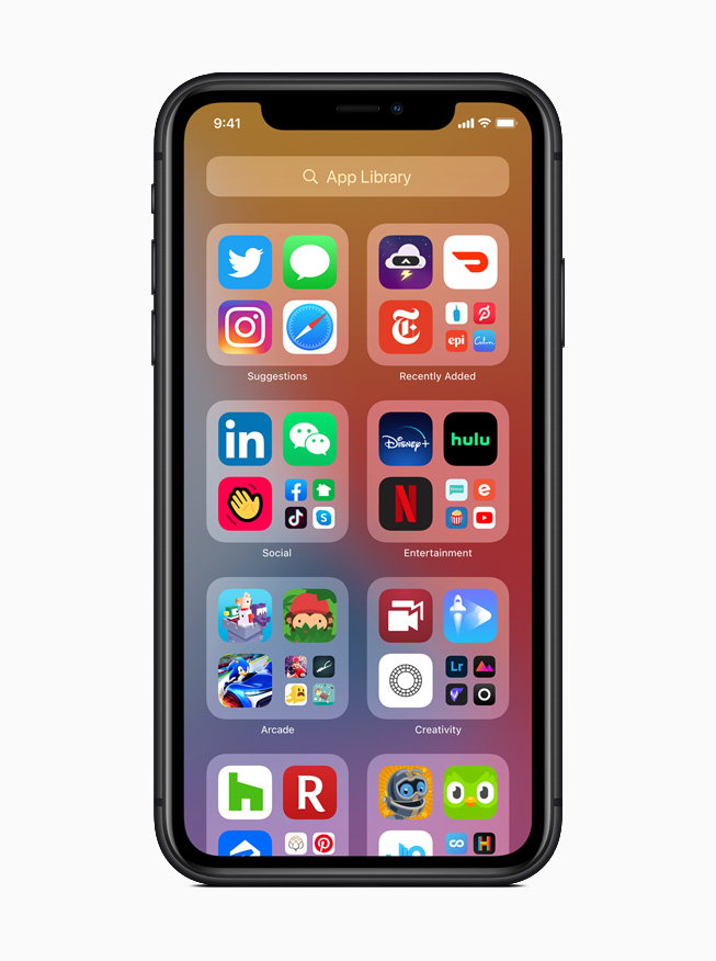 iPhone 11 Pro ekran?nda iOS 14’teki yeni Uygulama Ar?ivi. 