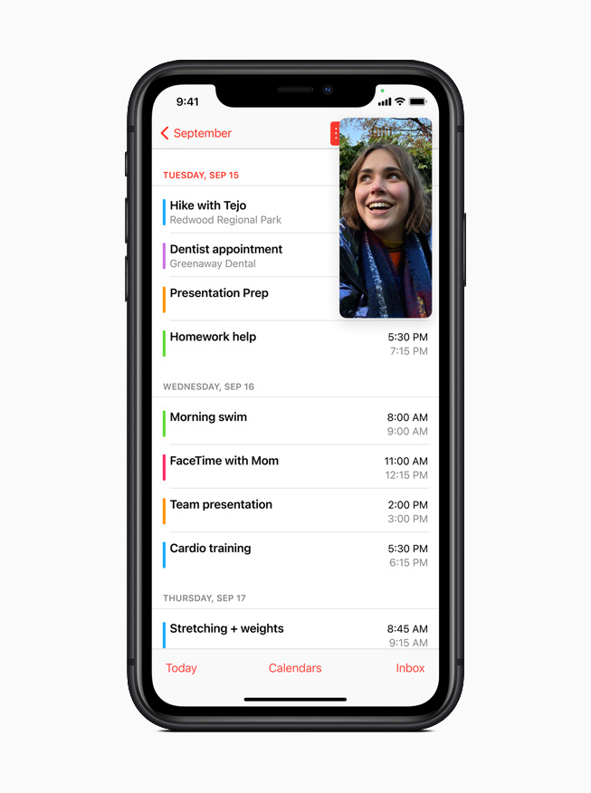 iPhone 11 Pro’da Takvim uygulamas?nda Resim ??inde Resim deste?i g?steriliyor.