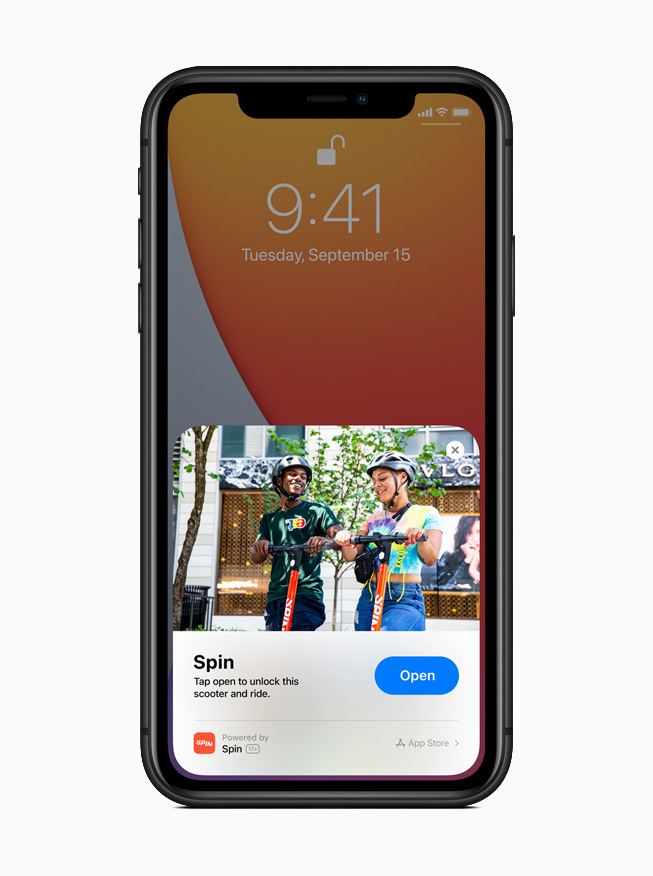 iPhone 11 Pro’da Spin uygulamas? i?in bir App Clip. 