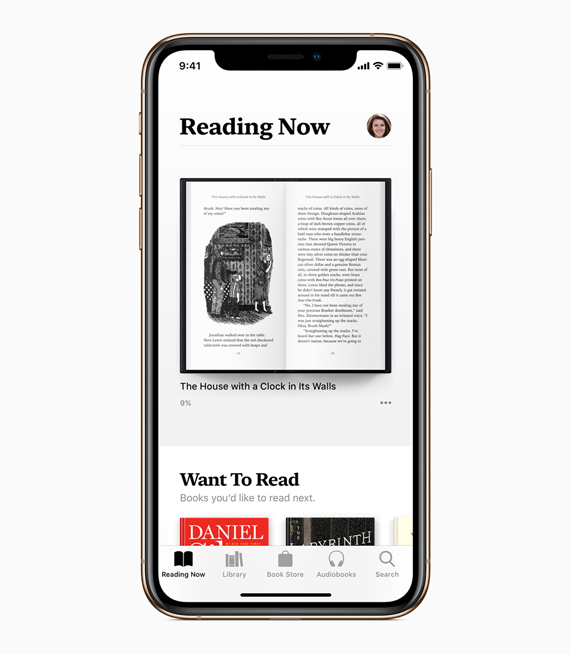 Apple Books’taki yeni ?u Anda Okunan sekmesi.