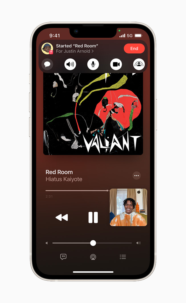 iPhone 13’te Apple Music uygulamas?nda SharePlay.
