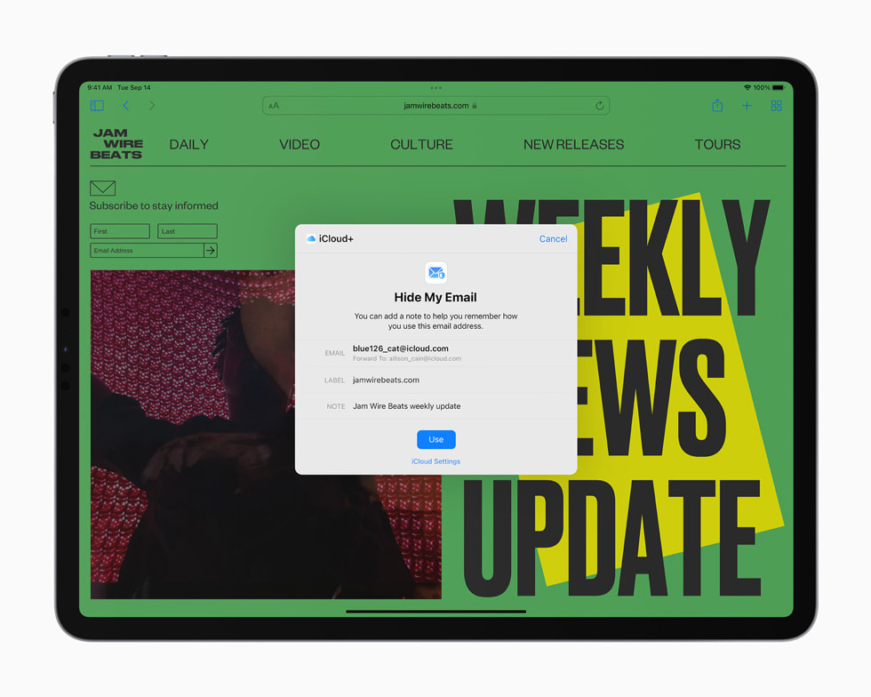 iPad Pro’da Mail Privacy Protection g?rüntüleniyor.