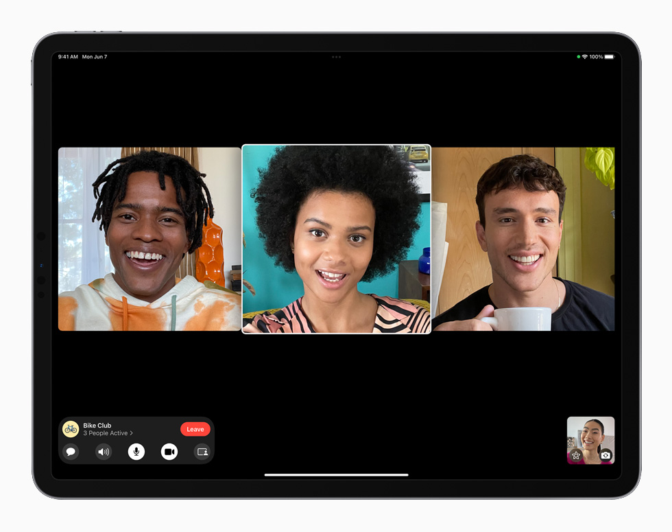 iPad Pro’da iPadOS 15’teki Grup FaceTime ?zelli?i g?steriliyor.