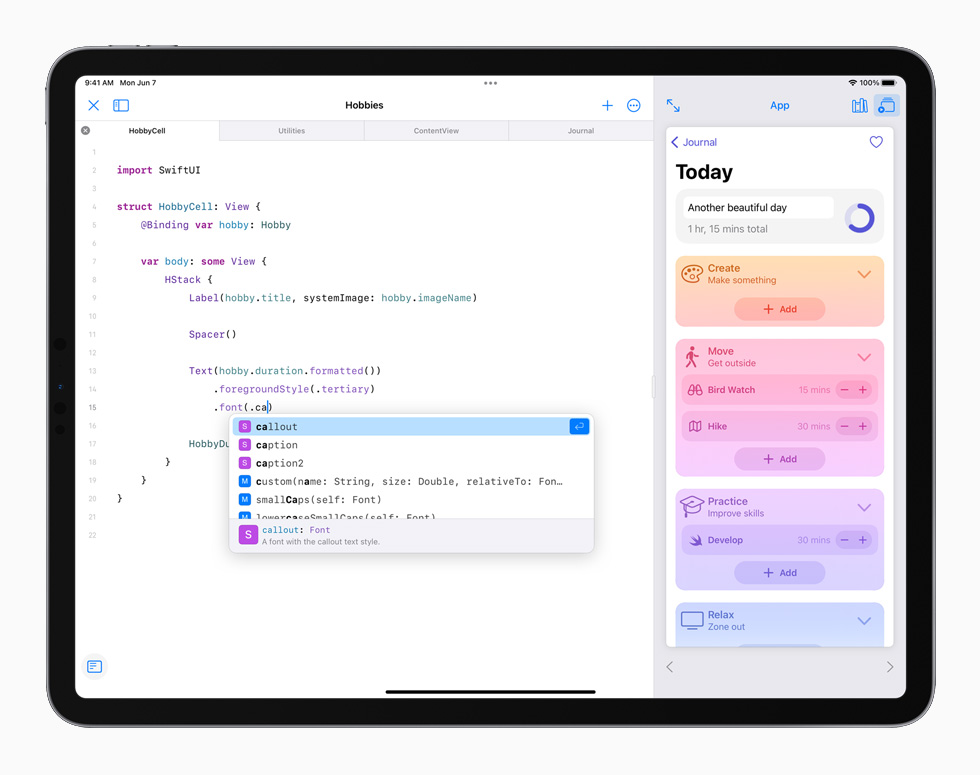 Swift kodlama ortam? iPad Pro’da g?steriliyor.