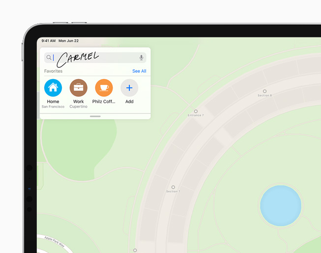iPad Pro’da el yaz?s?yla yaz?lm?? bir arama g?steriliyor.