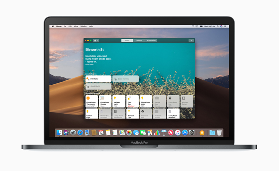 MacBook Pro masaüstünde Ev uygulamas?.