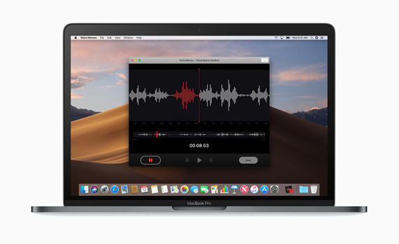 MacBook Pro masaüstünde Sesli Notlar uygulamas?.