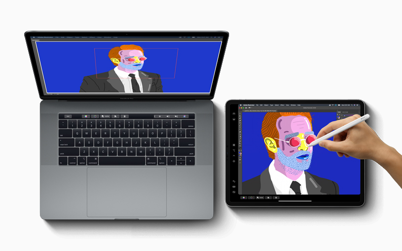 MacBook Pro ???? ???? ????? ??? iPad ?Apple Pencil ?? Sidecar.
