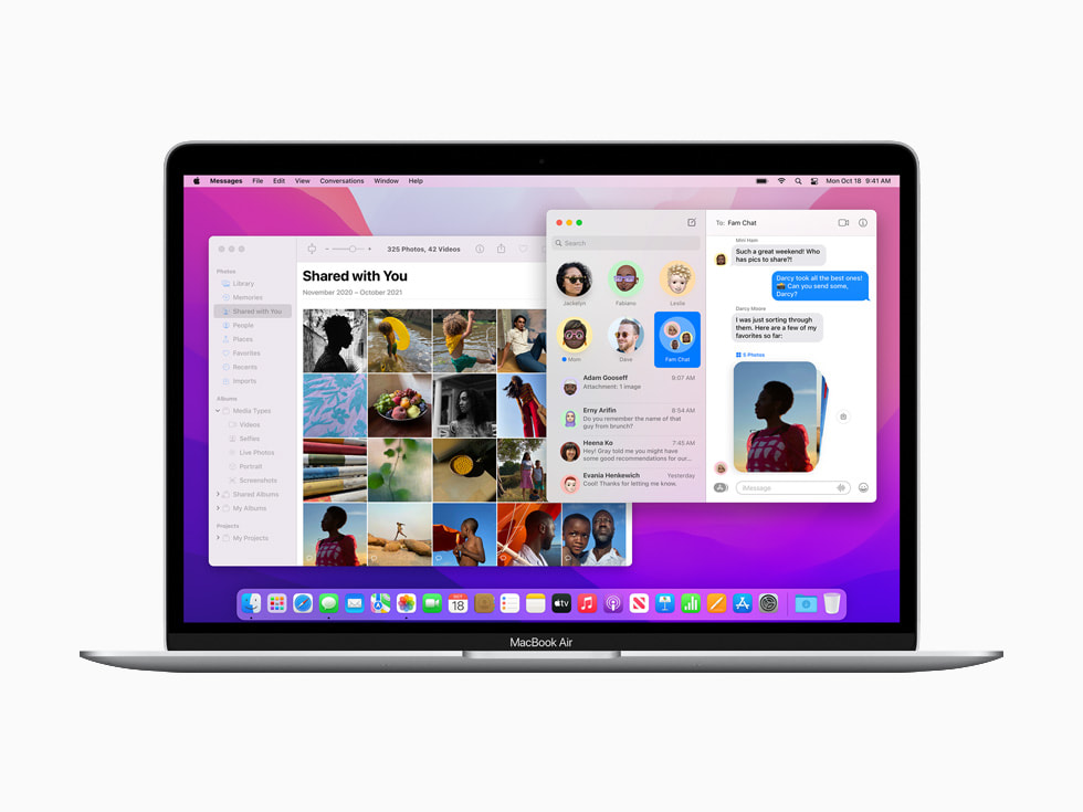 ???? macOS?Monterey ?????? ???? "?????? ???" ??????? ??????? ??? ????? ??????? ??? ???? MacBook?Air.