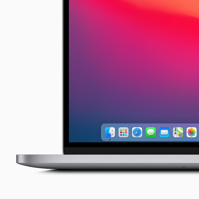 MacBook Pro’daki dock simgelerinin yak?ndan g?rünümü.