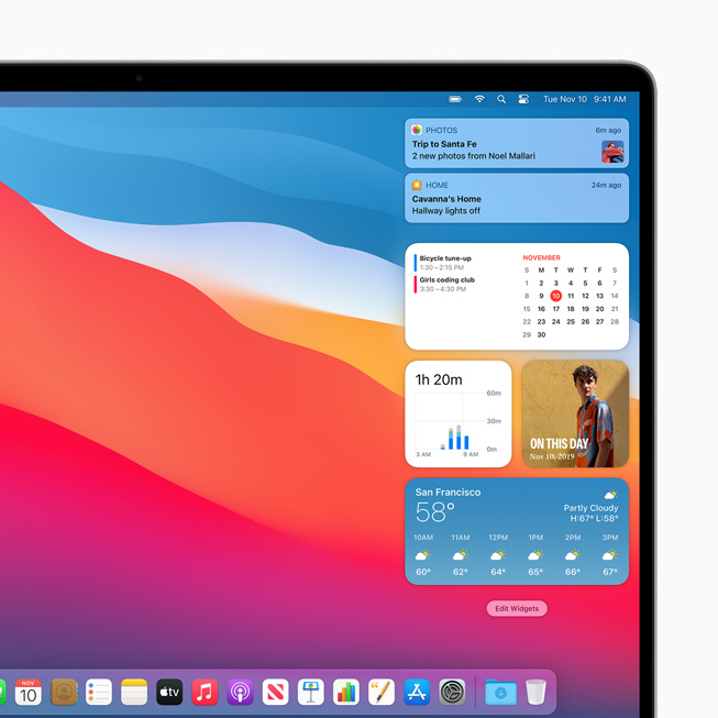 MacBook Pro ekran?nda yeniden tasarlanan ara? tak?mlar? g?rüntüleniyor.
