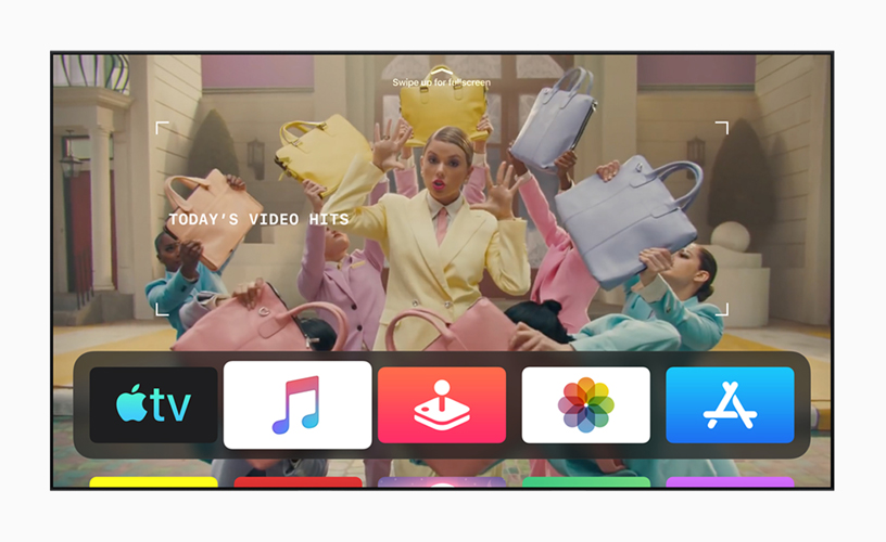 tvOS 13’teki Apple Music uygulamas?nda “Bugünün Popüler Videolar?” b?lümünden bir g?rüntü. 