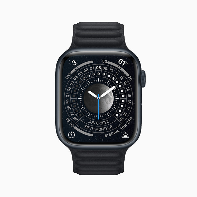 Apple Watch Series 7’de yeni Ay kadran? g?steriliyor.
