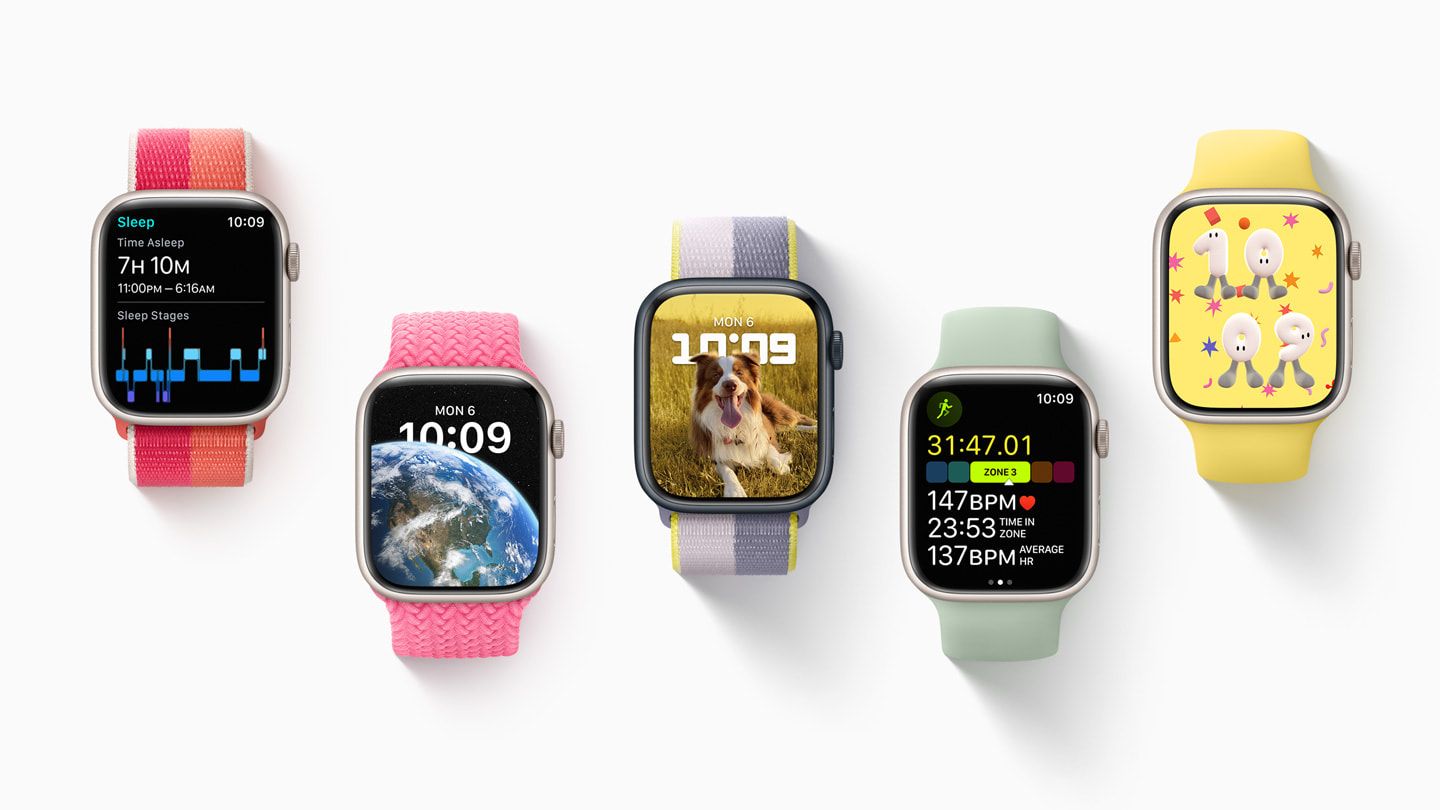 Be? farkl? Apple Watch Series 7 ayg?t? yeni kadranlar?yla ve ?zellikleriyle dikkat ?ekiyor.