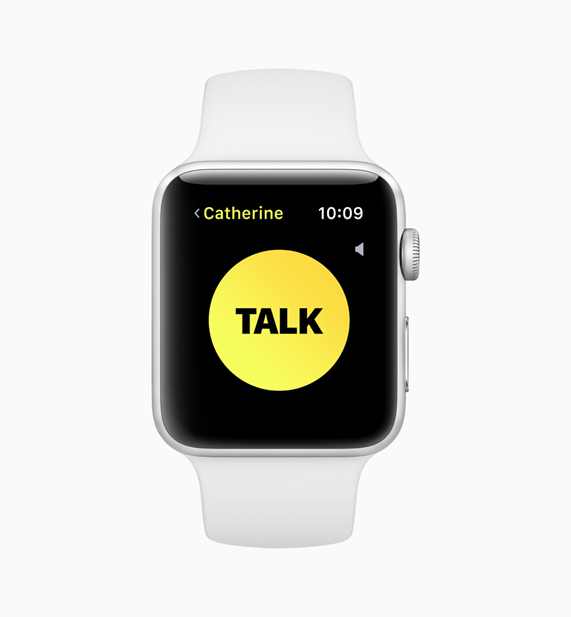 Yeni walkie-talkie ?zelli?i ekran?n? g?steren Apple Watch