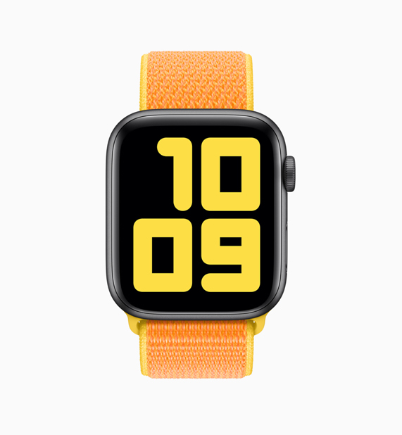Turuncu ve sar? lopp’lu Apple Watch.