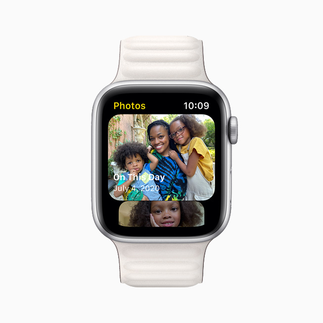 Apple Watch Series 6’da Foto?raflar uygulamas?ndaki Foto?raf Ar?ivi’nden foto?raflar g?steriliyor.