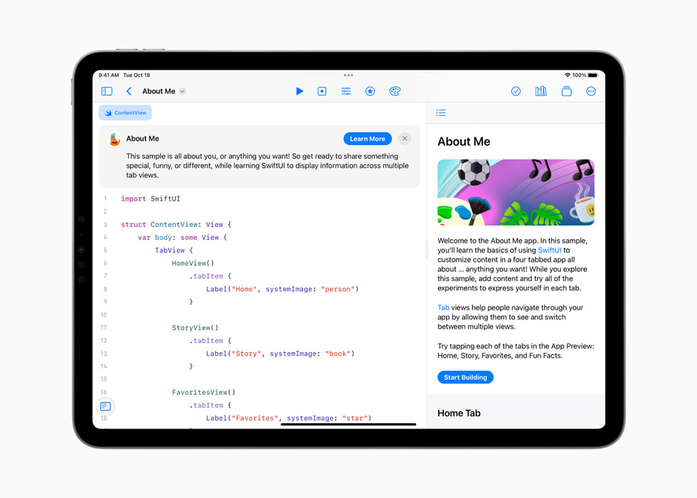 iPad’de SwiftUI About Me uygulamas?.