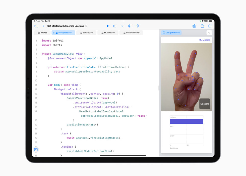 Swift?Playgrounds ???? ??????? ?????? ????? ??? iPad?Pro.