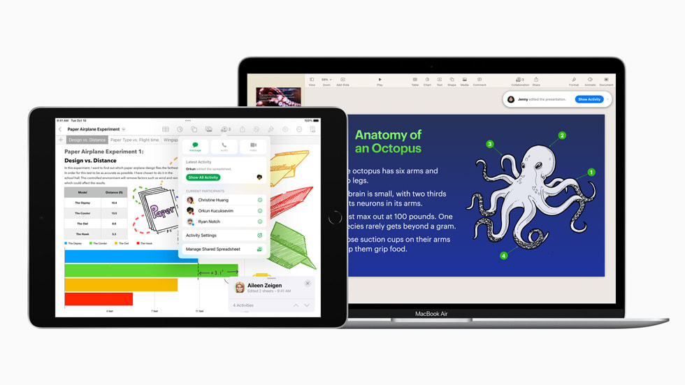 ??????? ??????? ?????? ????? ???????? Pages ?Keynote ??? iPad ?MacBook?Air.