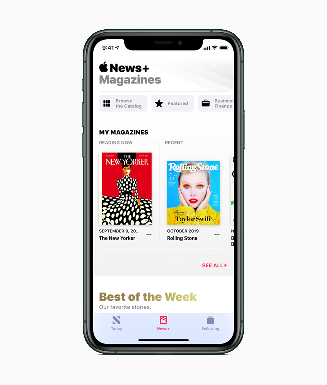 Apple News+ g?steren bir iPhone.