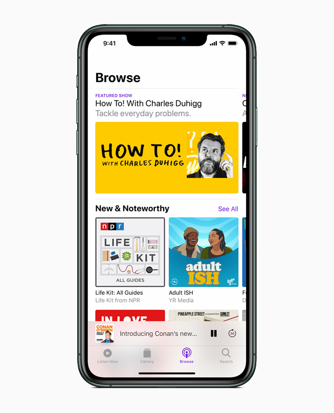 Apple Podcasts’? g?steren bir iPhone.
