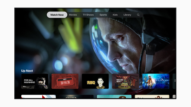 Apple TV uygulamas?ndaki ?imdi ?zle ekran?.