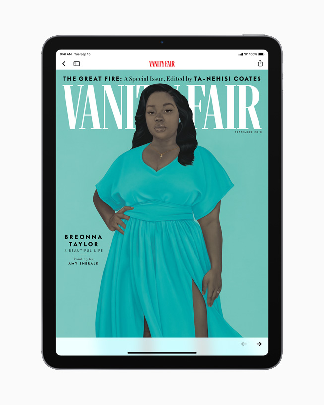Vanity Fair’in bir say?s?n? g?steren iPad ekran?.