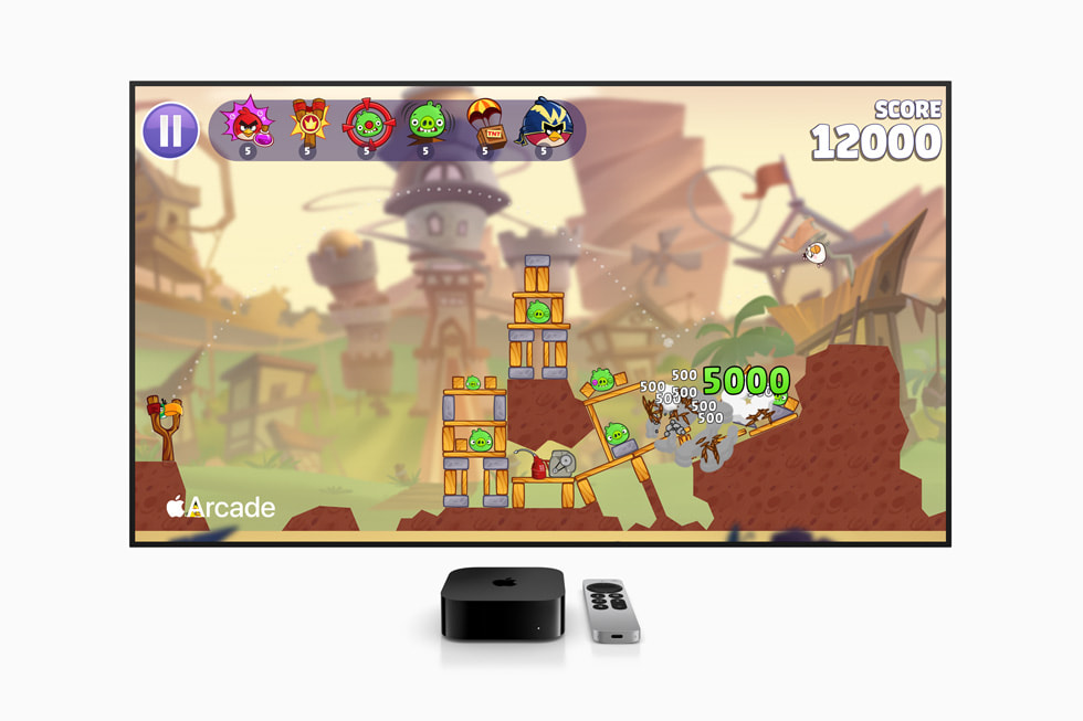Apple TV 4K’n?n ekran?nda bir Apple Arcade oyunu g?steriliyor.