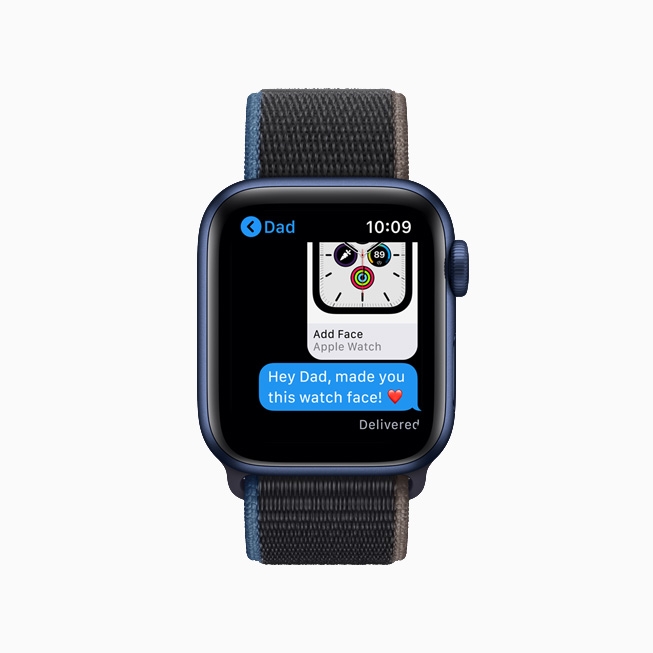 Apple Watch’ta Mesajlar uygulamas?nda saat kadran? payla?ma.