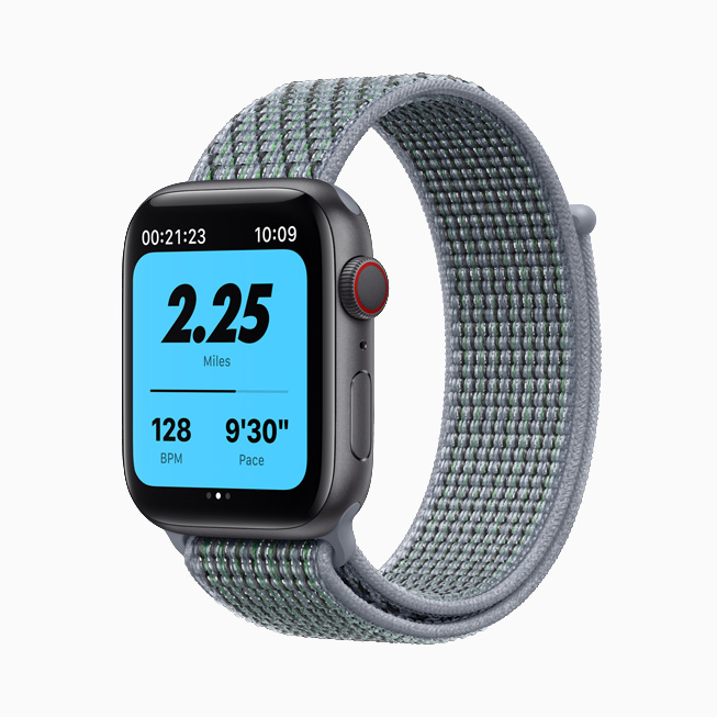 El Apple Watch Nike con correa deportiva verde-gris