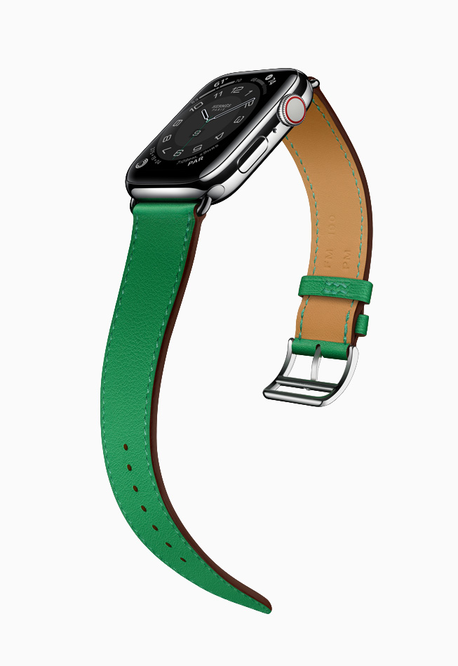 Apple Watch Hermès con correa verde.