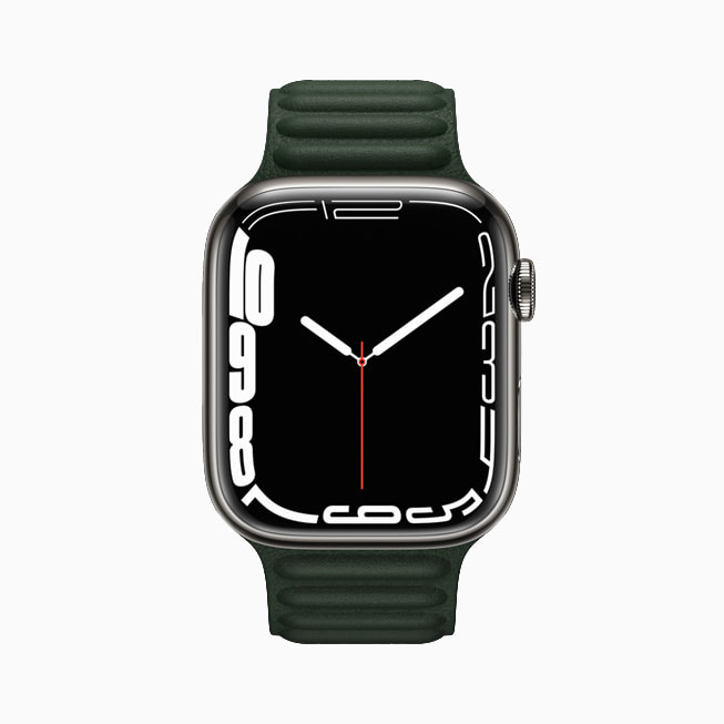 Apple Watch Series 7 yeni Countour kadran?yla g?steriliyor.