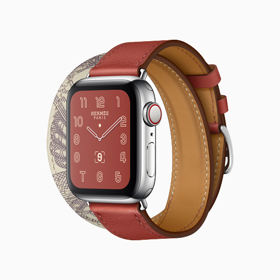 Apple Watch Hermès’te yeni Della Cavalleria bask?l?, renk bloklu kay??.