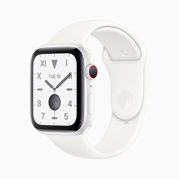Beyaz seramik Apple Watch Series 5.