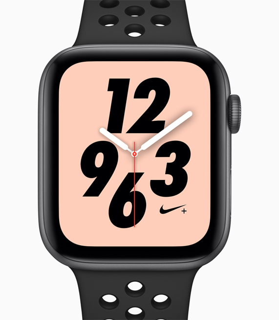 Yeniden tasarlanm?? saat kadranlar?na ve uyumlu kay??lara sahip yeni Apple Watch Nike+’n?n profil g?rünümü. 