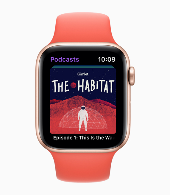 Apple Watch’ta Gimlet’in The Habitat adl? podcast’inin kü?ük resmi. 
