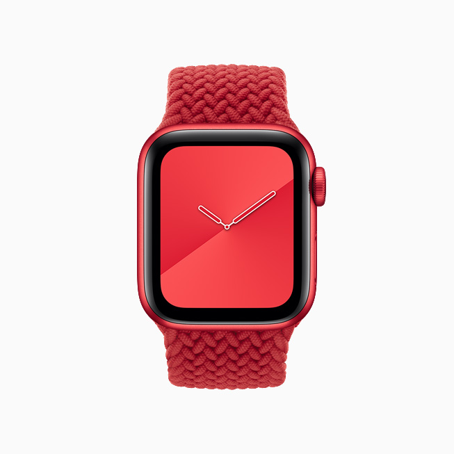 Apple Watch Series 6 (PRODUCT)RED ve uyumlu (PRODUCT)RED ?rgü Solo Loop kay??.