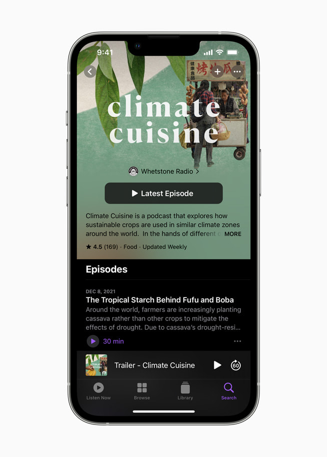 Apple Podcasts uygulamas?nda Whetstone Radio yap?m? “Climate Cuisine” adl? podcast’in son b?lümü g?steriliyor.
